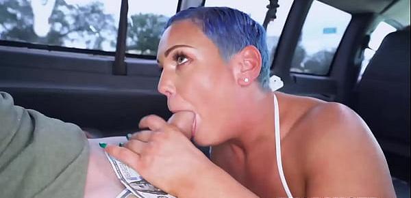  Blue haired babe with an amazing large ass fucked roughly